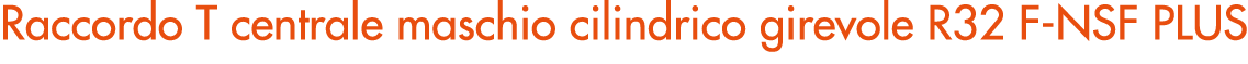Raccordo T centrale maschio cilindrico girevole R32 F NSF PLUS